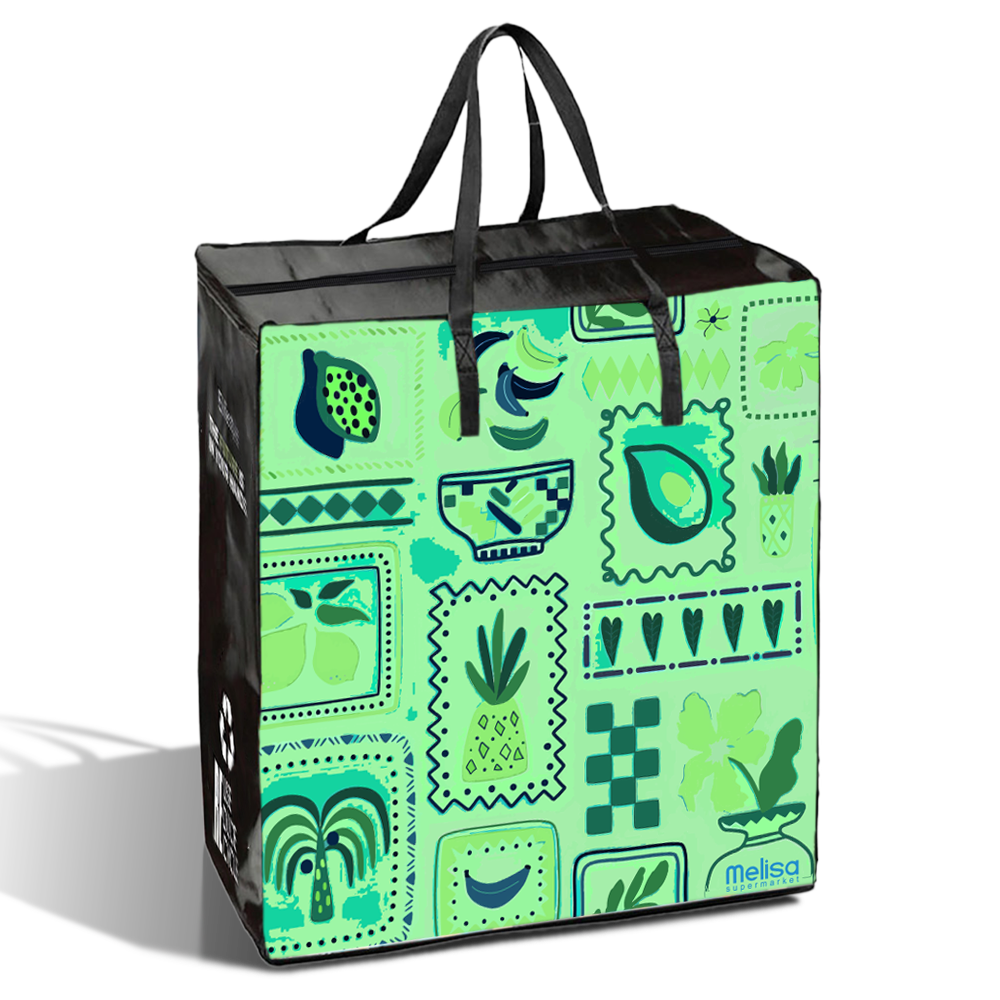 TAXI01 - Medium Assorted Design Laminated Taxi Shopping Bag with Zipper | 120GSM, 36L