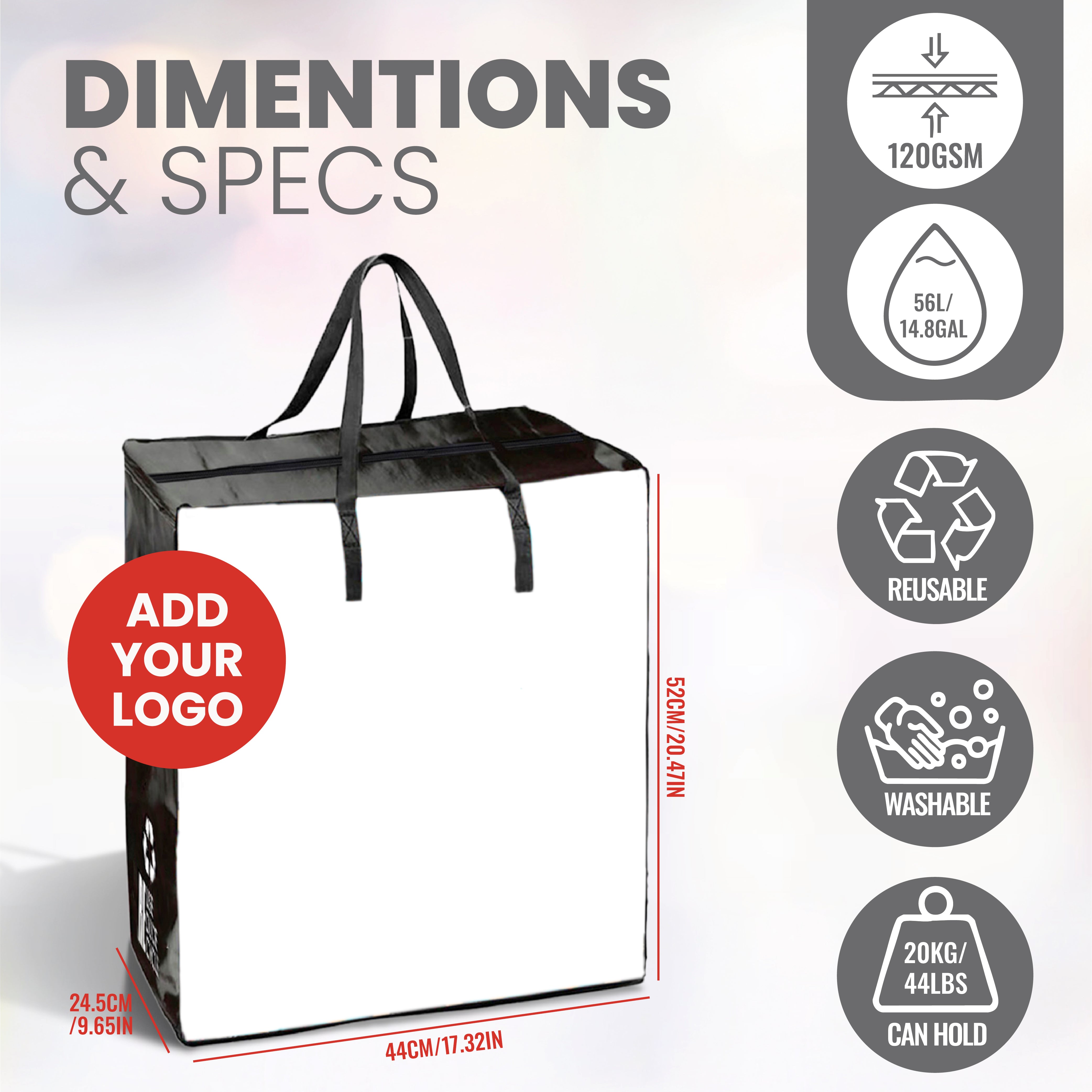 TAXI02 - Large Assorted Design Laminated Taxi Shopping Bag with Zipper | 120GSM, 56L