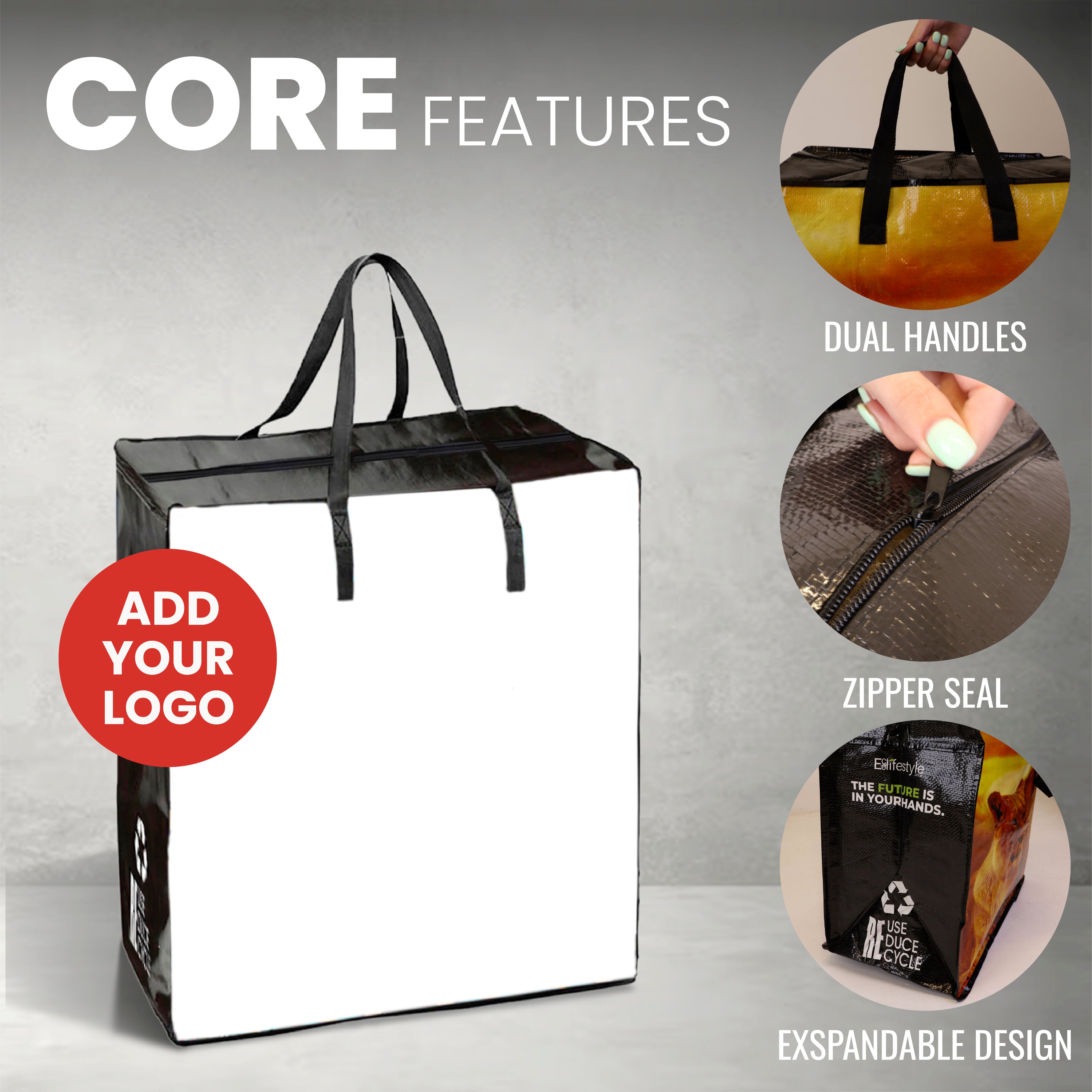 TAXI02 - Large Assorted Design Laminated Taxi Shopping Bag with Zipper | 120GSM, 56L