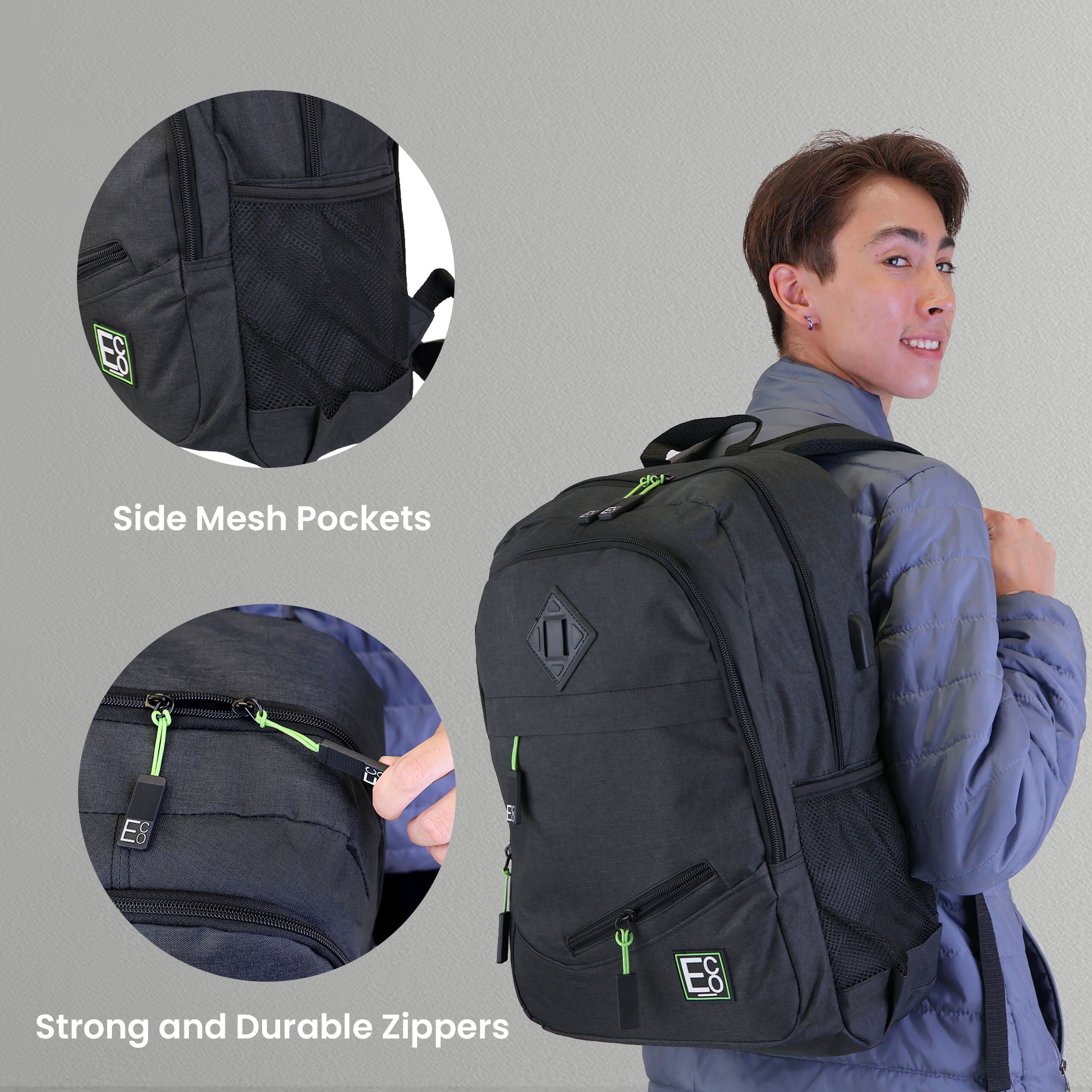 Backpack with USB Laptop or Phone Charging Port