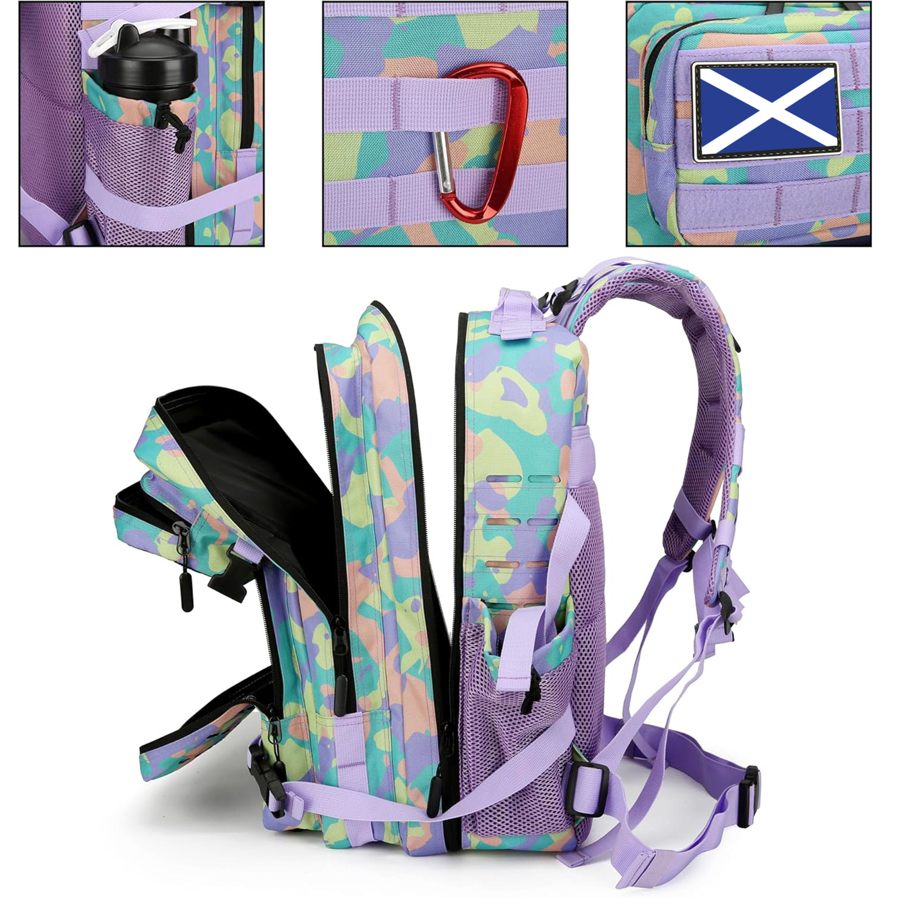 حقيبة ظهر تكتيكية مقاومة للماء بتصميم مموه - 28 لترًا