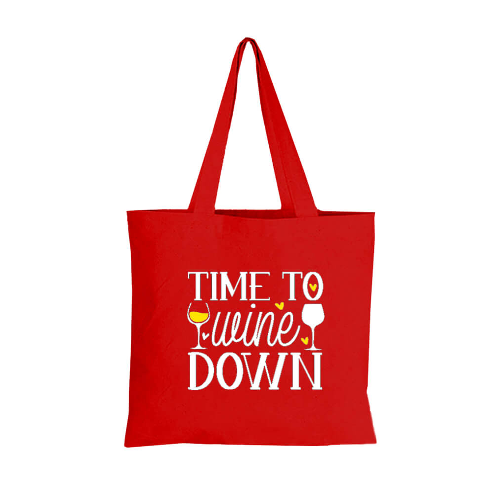 Time to Wine Down Farm Reusable Canvas Tote Bag | 270GSM, 26L