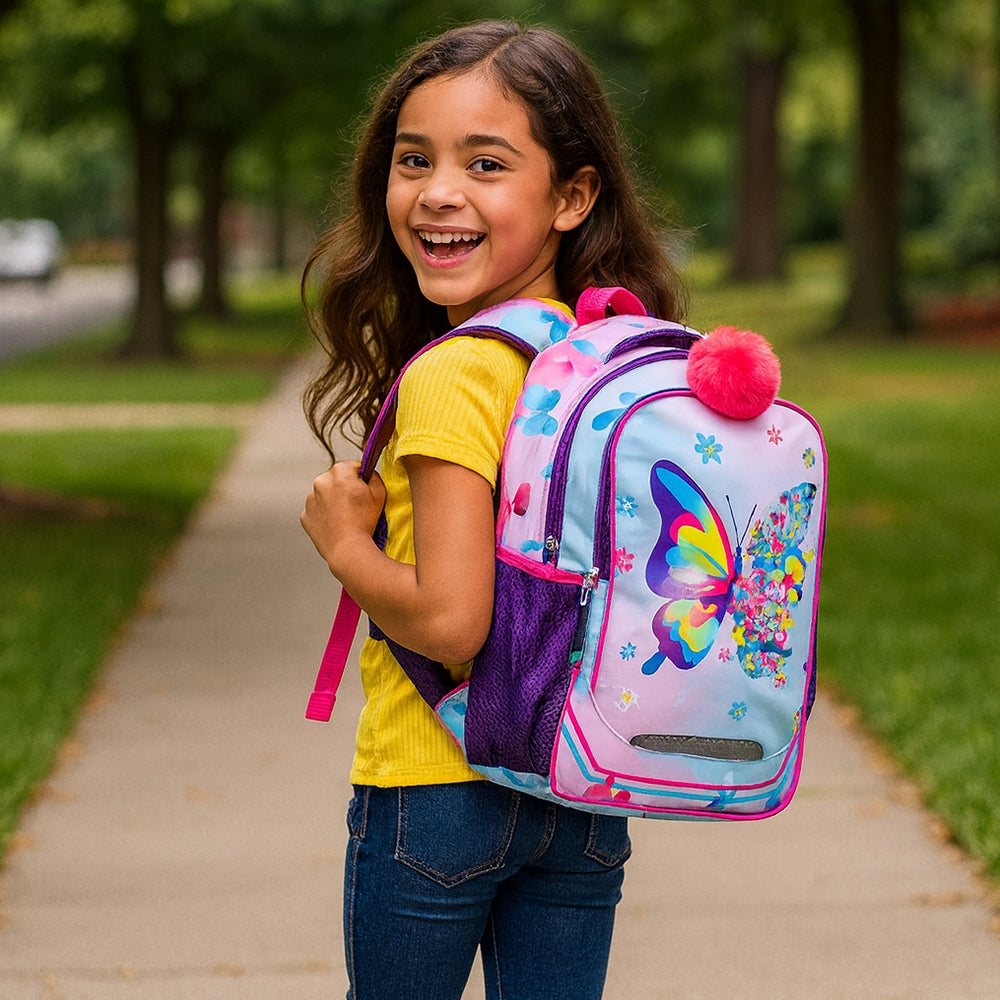 Junior Butterfly Backpack Set – 3-in-1 with Lunch & Pencil Bag