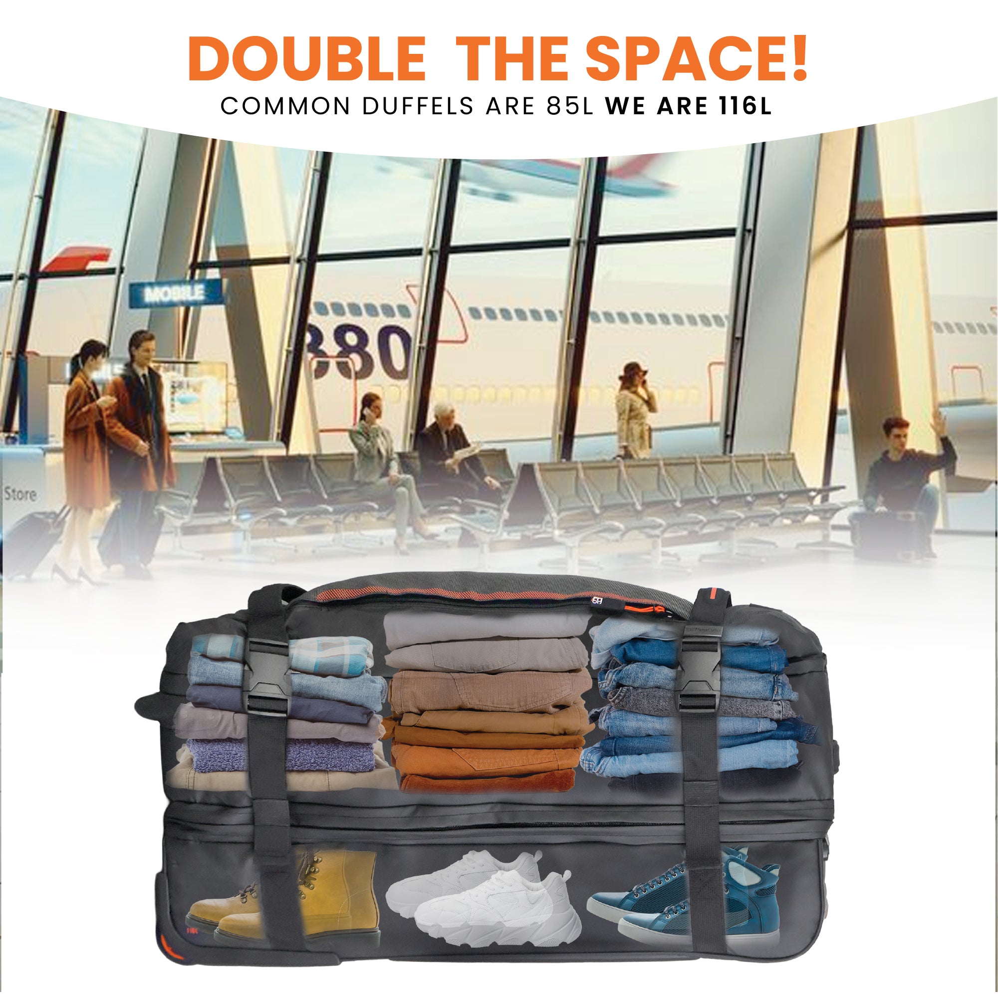 Bolsa de lona con ruedas Dallas