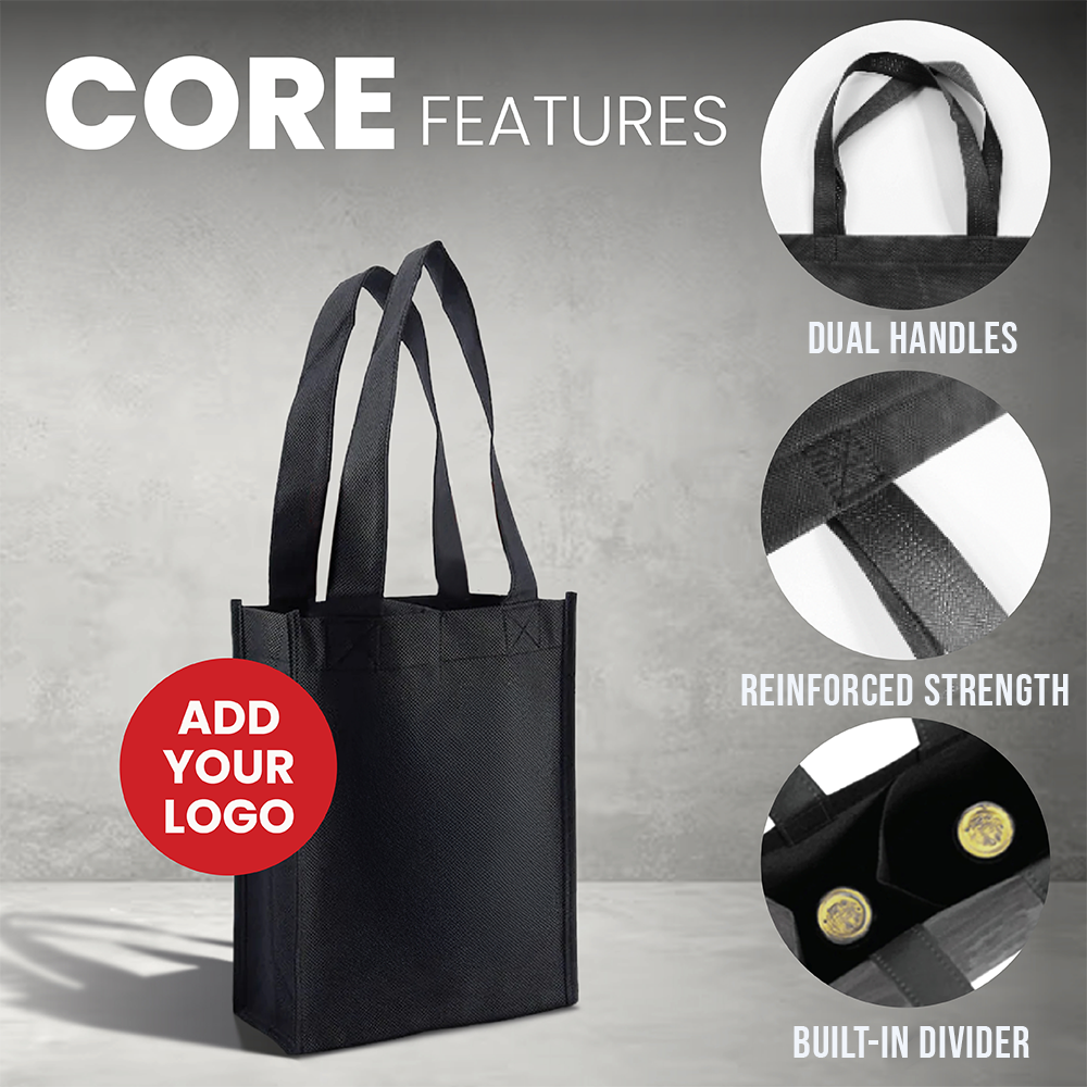 WSH01 - Reusable Wine Bag for 2 Bottles | 80GSM, 7.6L