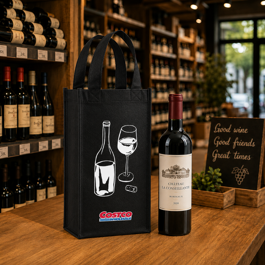 WSH01 - Reusable Non-Woven Double Wine Bottle Bag | 80GSM, 7.6L