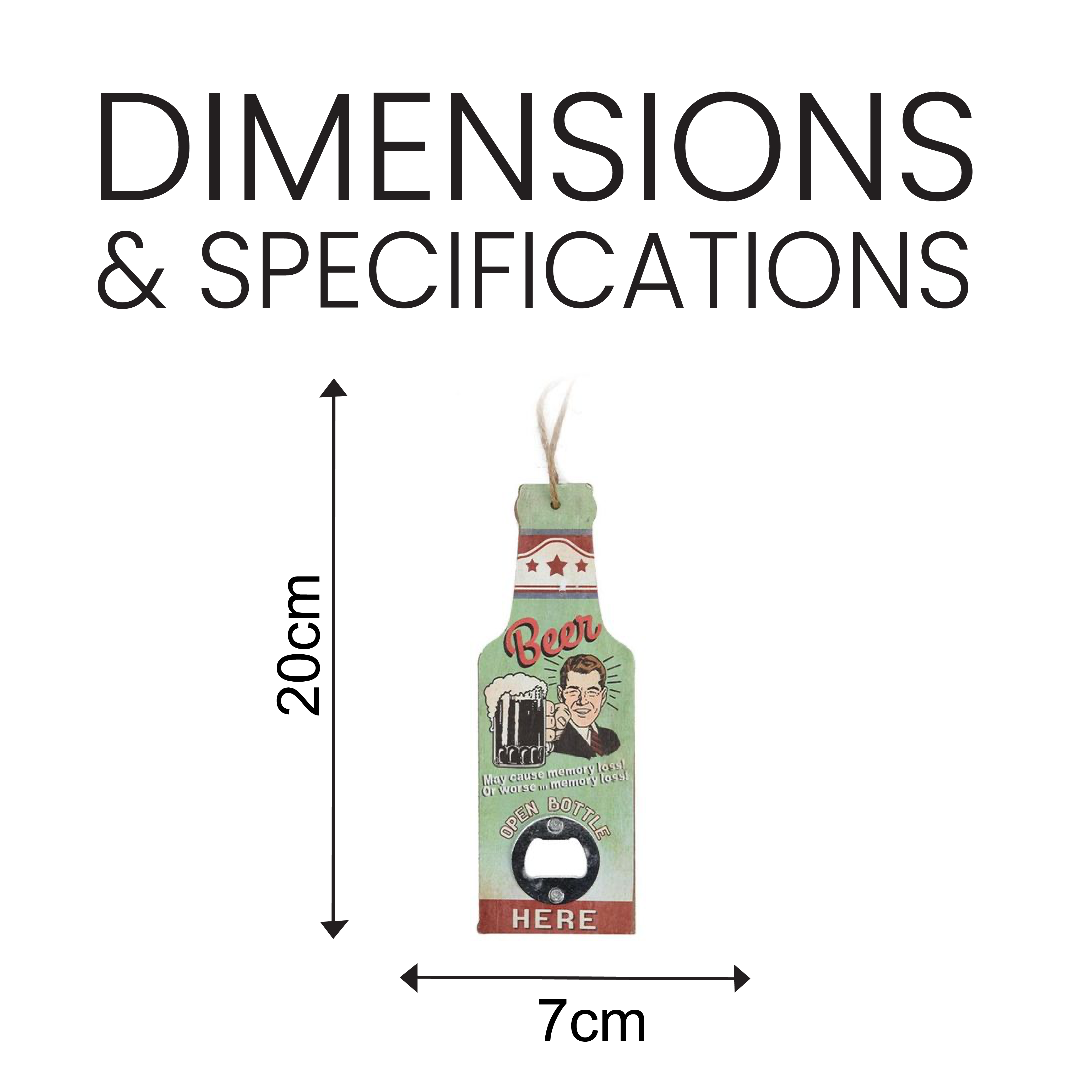 Beer Bottle Opener with String for Wall Hanging