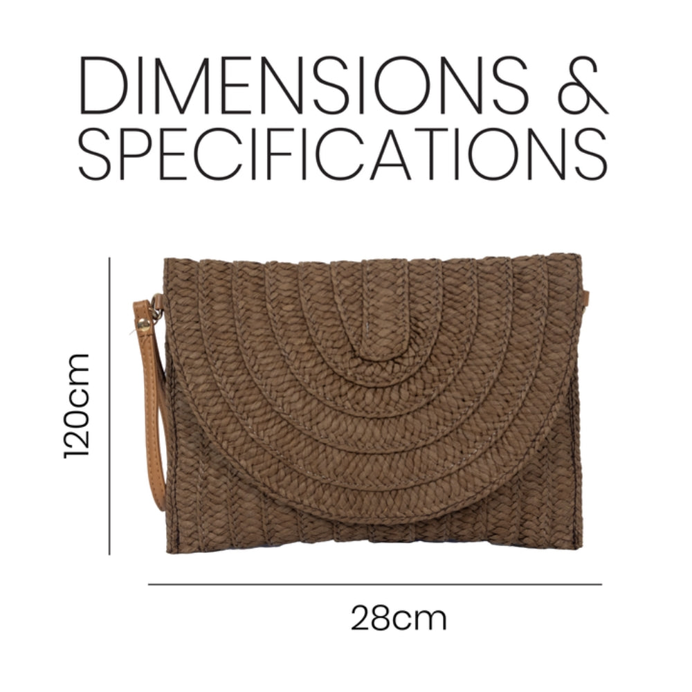 ZY-003 – Woven Straw Clutch Bag | Natural Paper Straw with Polyester Lining