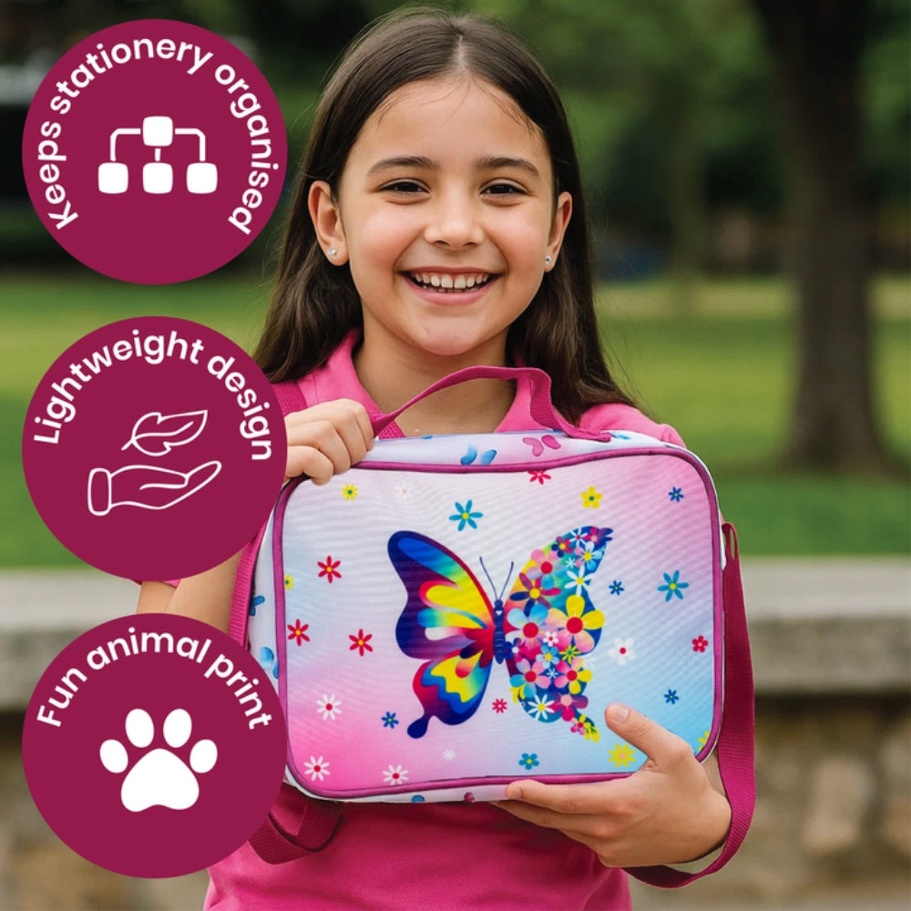 Mochila infantil Butterfly 3 en 1 con lonchera y bolsa para lápices