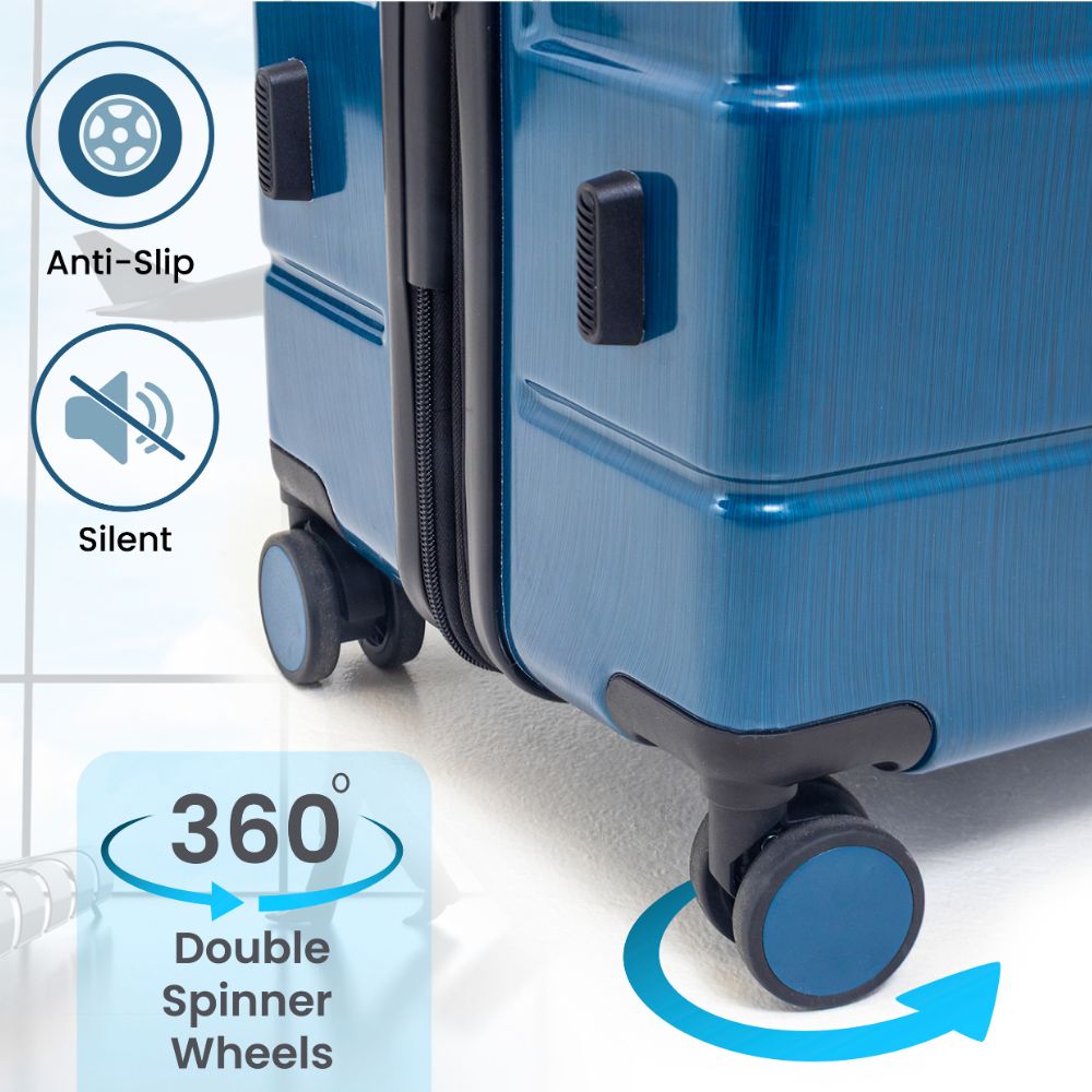 Cyprus Blue Hardshell Luggage Set - Reflective Metallic Design - 2 Pieces