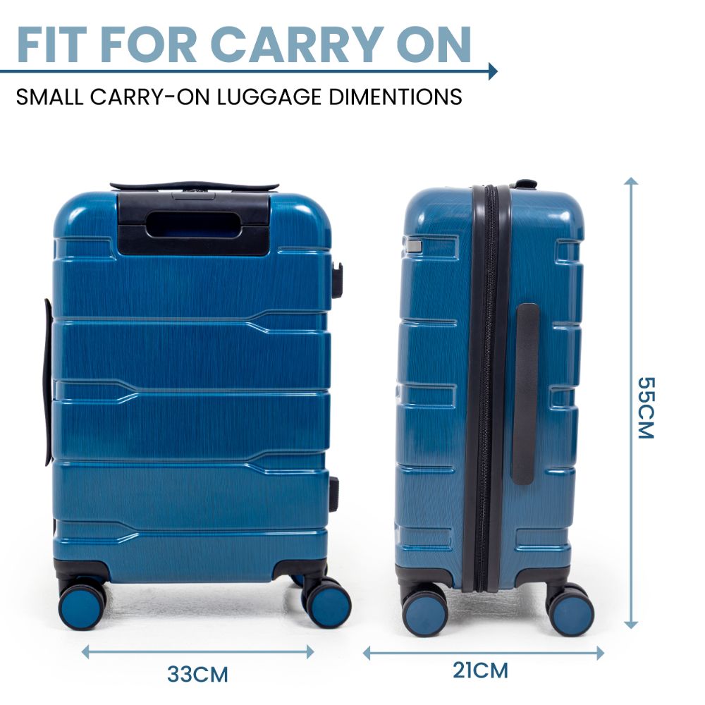 Cyprus Blue Hardshell Luggage Set - Reflective Metallic Design - 2 Pieces