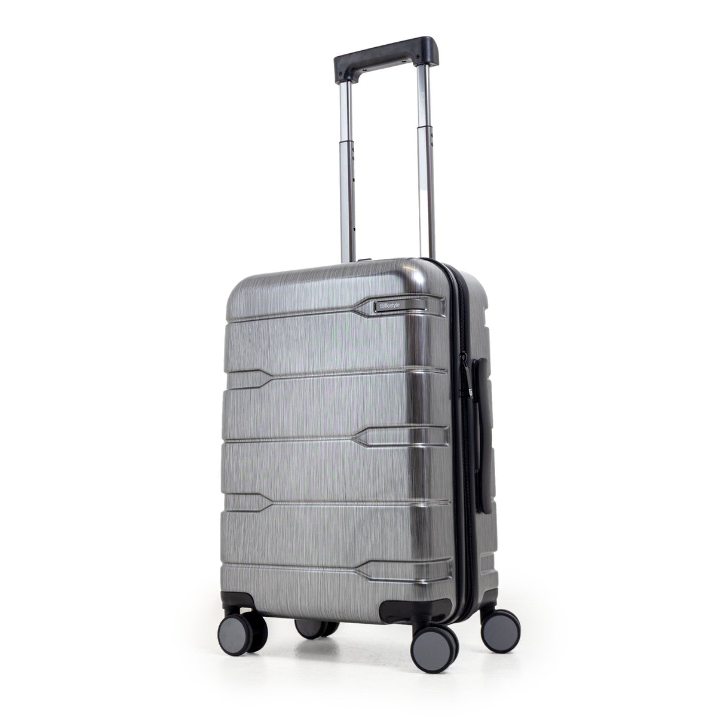 Cyprus Grey Hardshell Luggage Set - Reflective Metallic Design - 2 Pieces