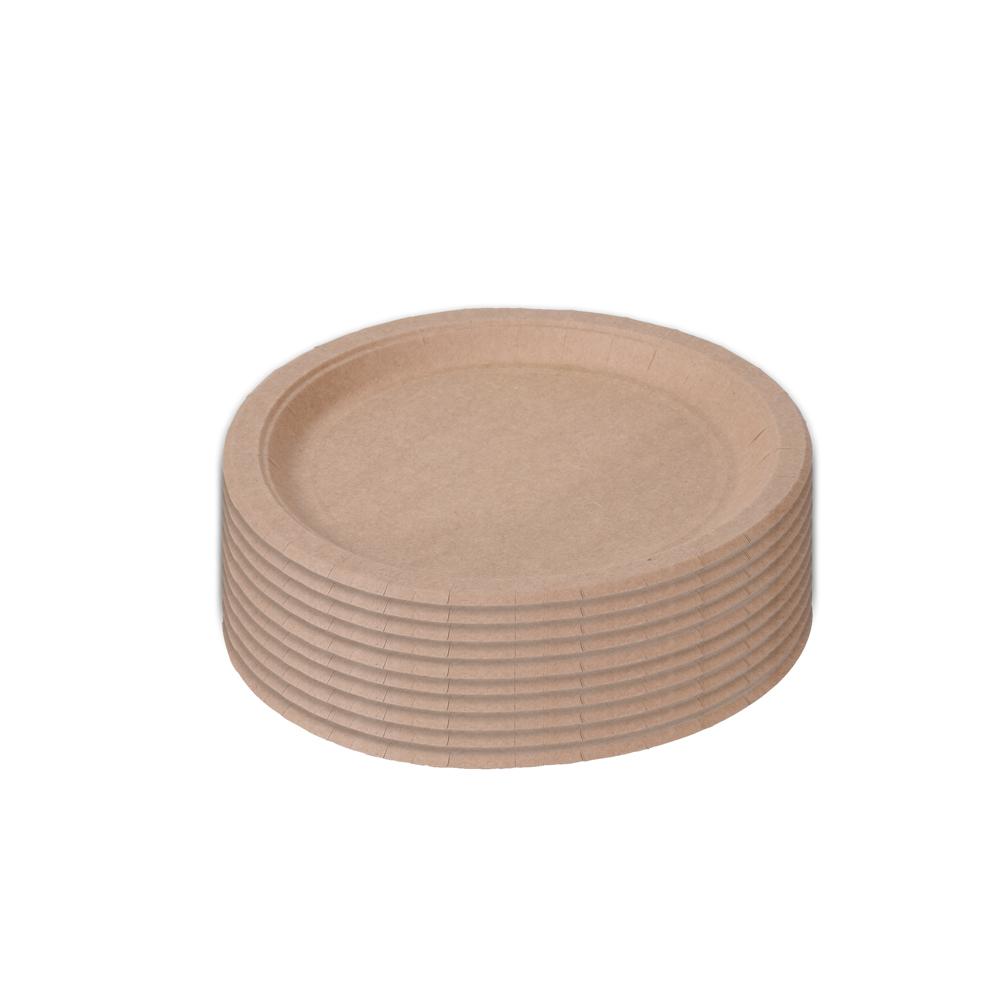 Kraft Paper Plates - Set of 10 Pieces - Biodegradable