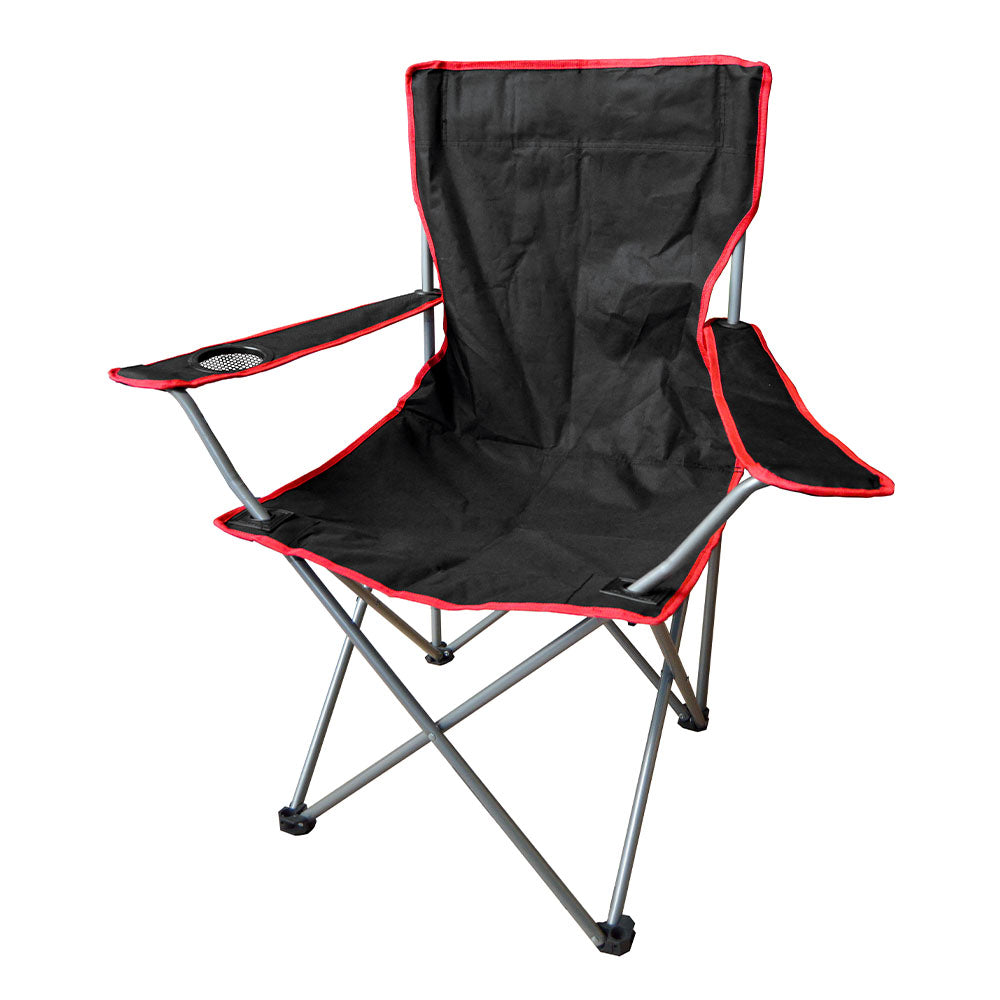 كرسي خارجي مع حقيبة حمل وحامل مشروبات - تصميم قابل للطي