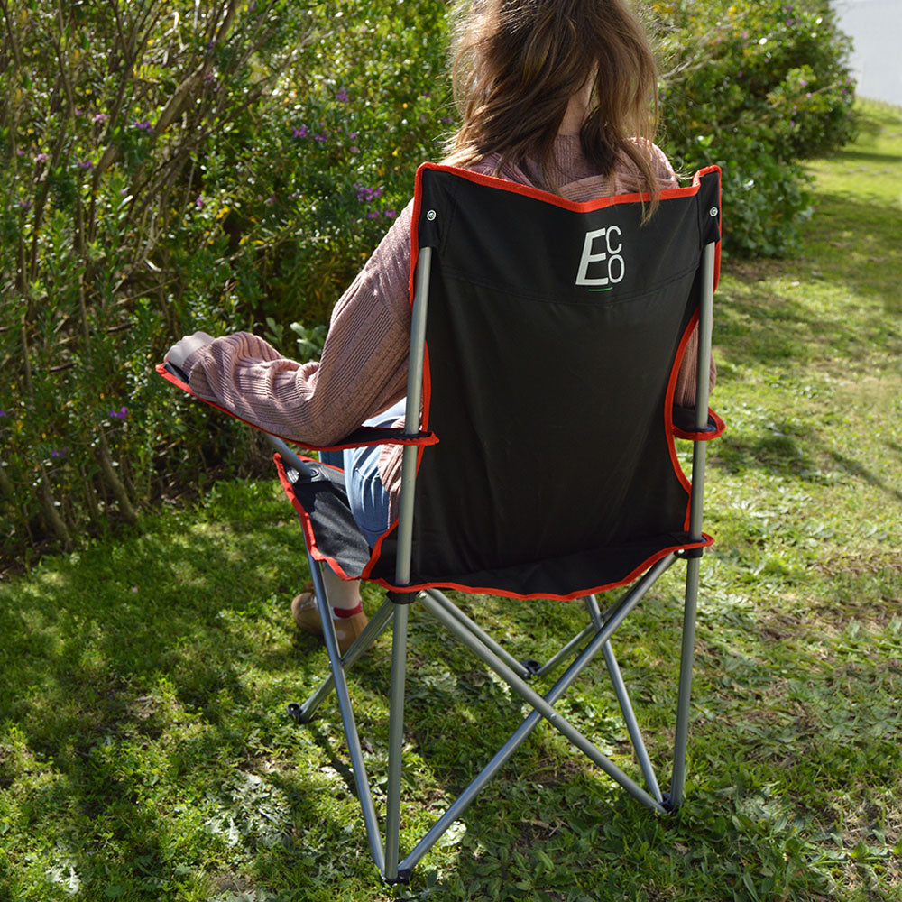 كرسي خارجي مع حقيبة حمل وحامل مشروبات - تصميم قابل للطي