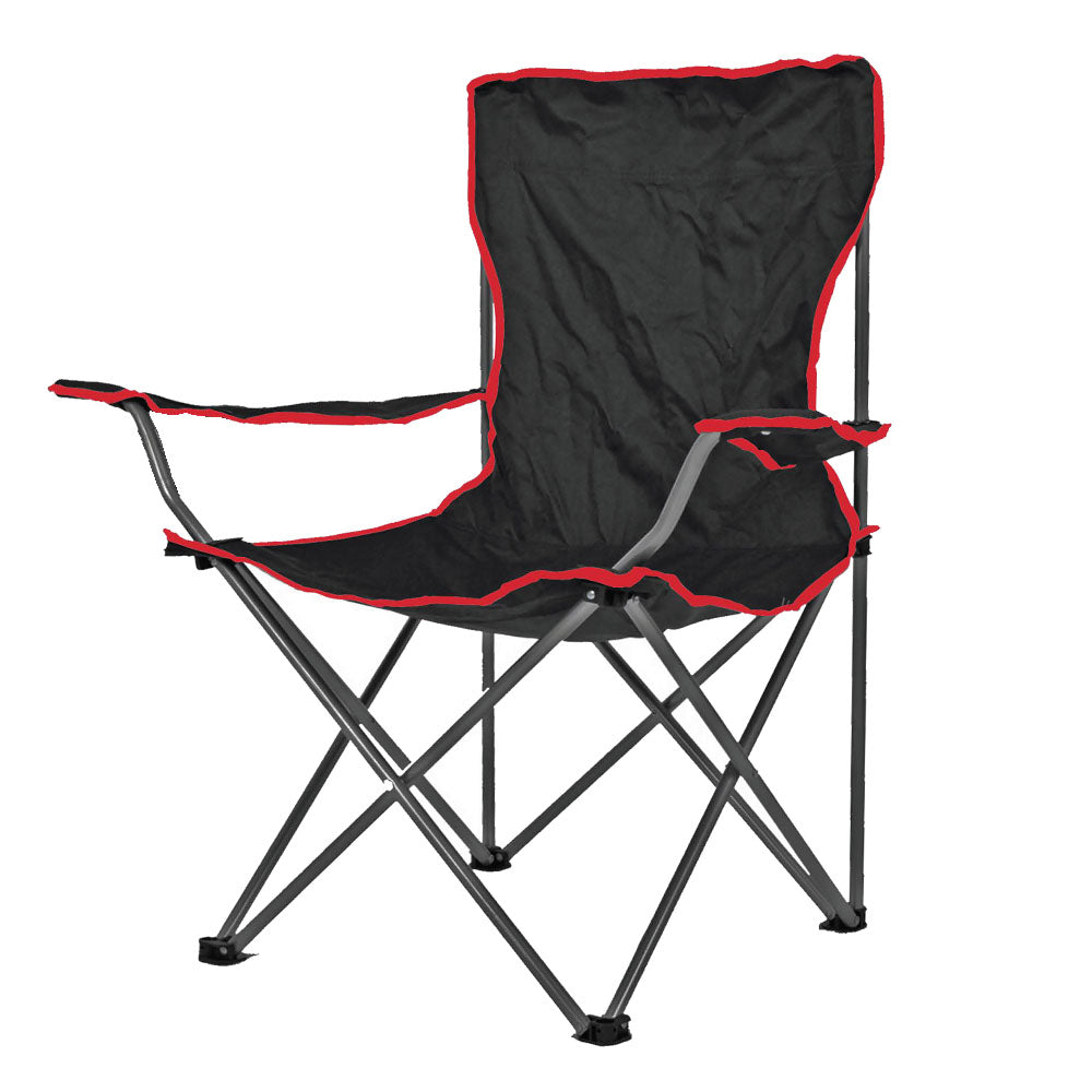 كرسي خارجي مع حقيبة حمل وحامل مشروبات - تصميم قابل للطي