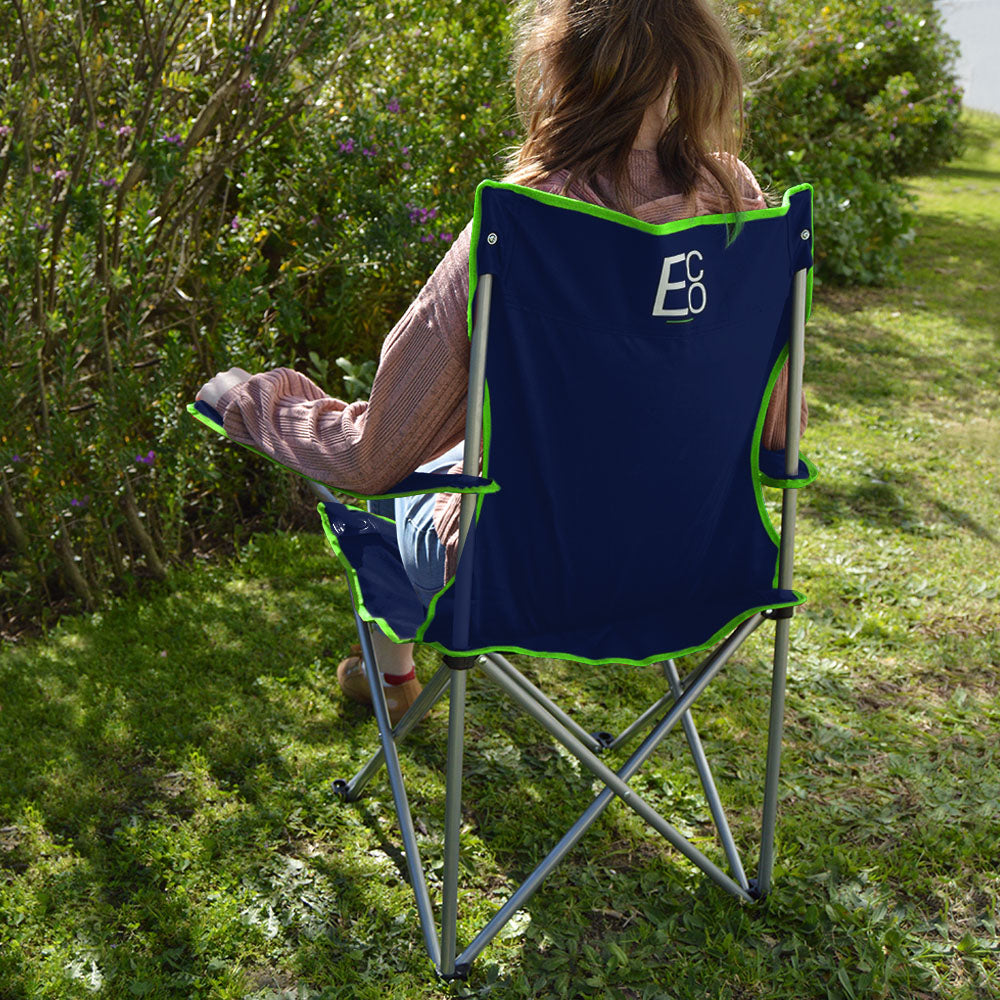 كرسي خارجي مع حقيبة حمل وحامل مشروبات - تصميم قابل للطي