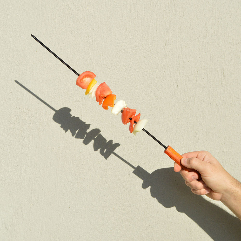 سيخ بمقابض خشبية - غير لاصق - مجموعة من 3 قطع