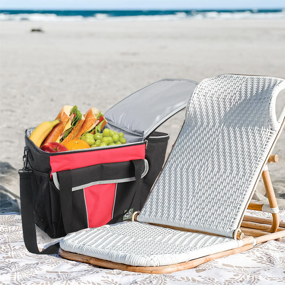 Bolsa térmica aislante con 2 bolsillos laterales y asas de transporte - 48 L