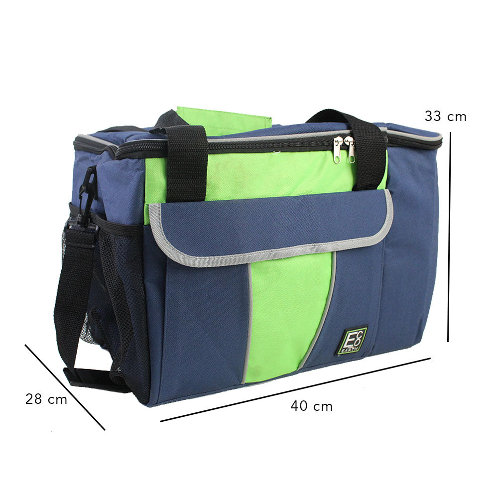 Bolsa térmica aislante con 2 bolsillos laterales y asas de transporte - 48 L