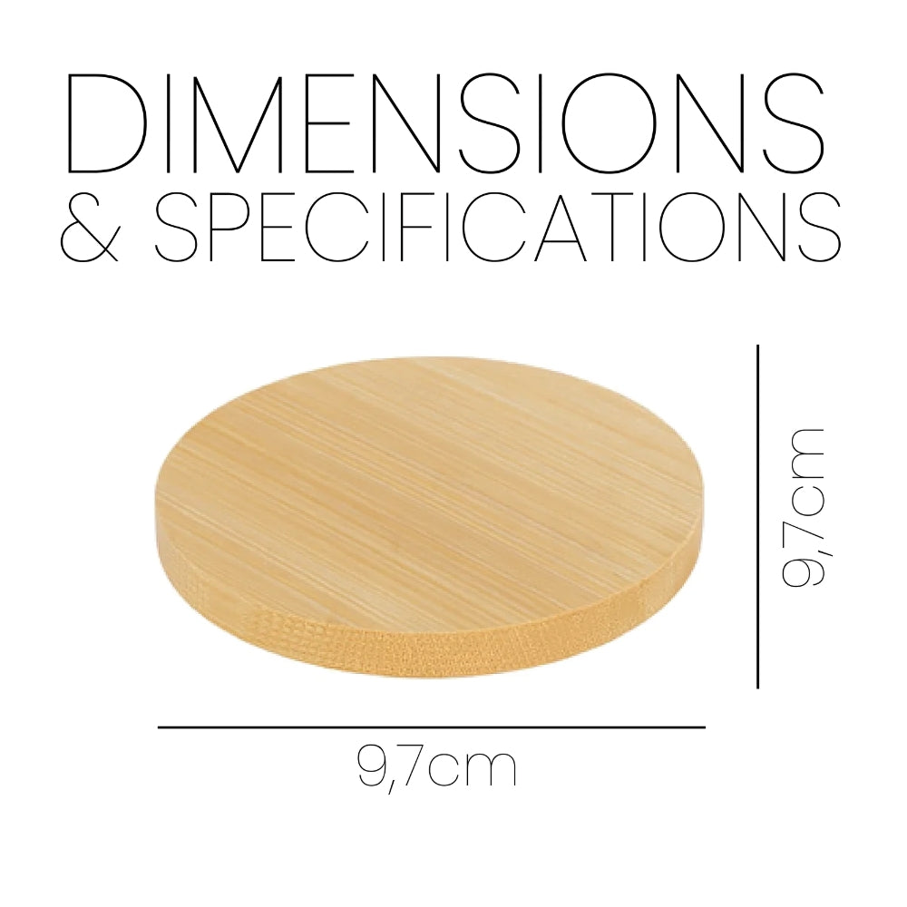Premium Bamboo Coasters for Drinks – 4 Piece Set, Round or Square Styles