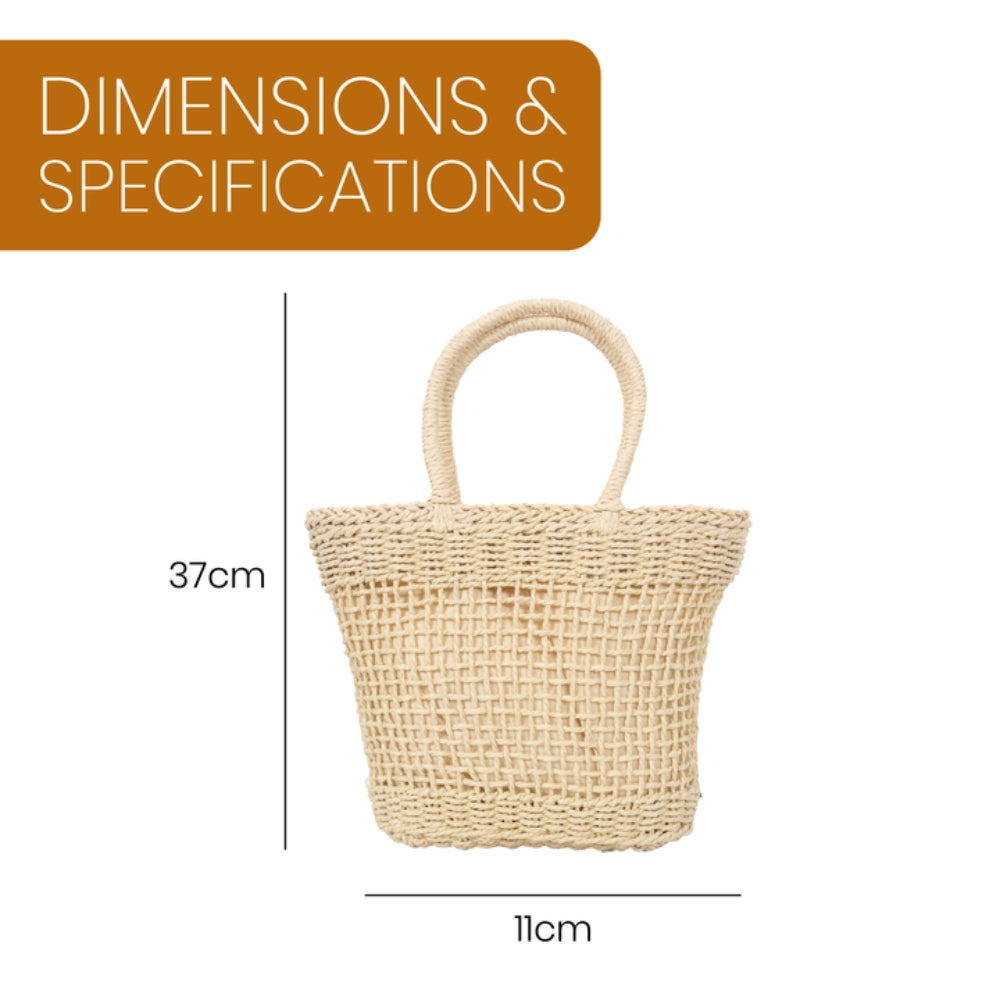 ZY-018 - Straw Tote Bag | Natural Paper Straw with Polyester Lining – Rustic Design