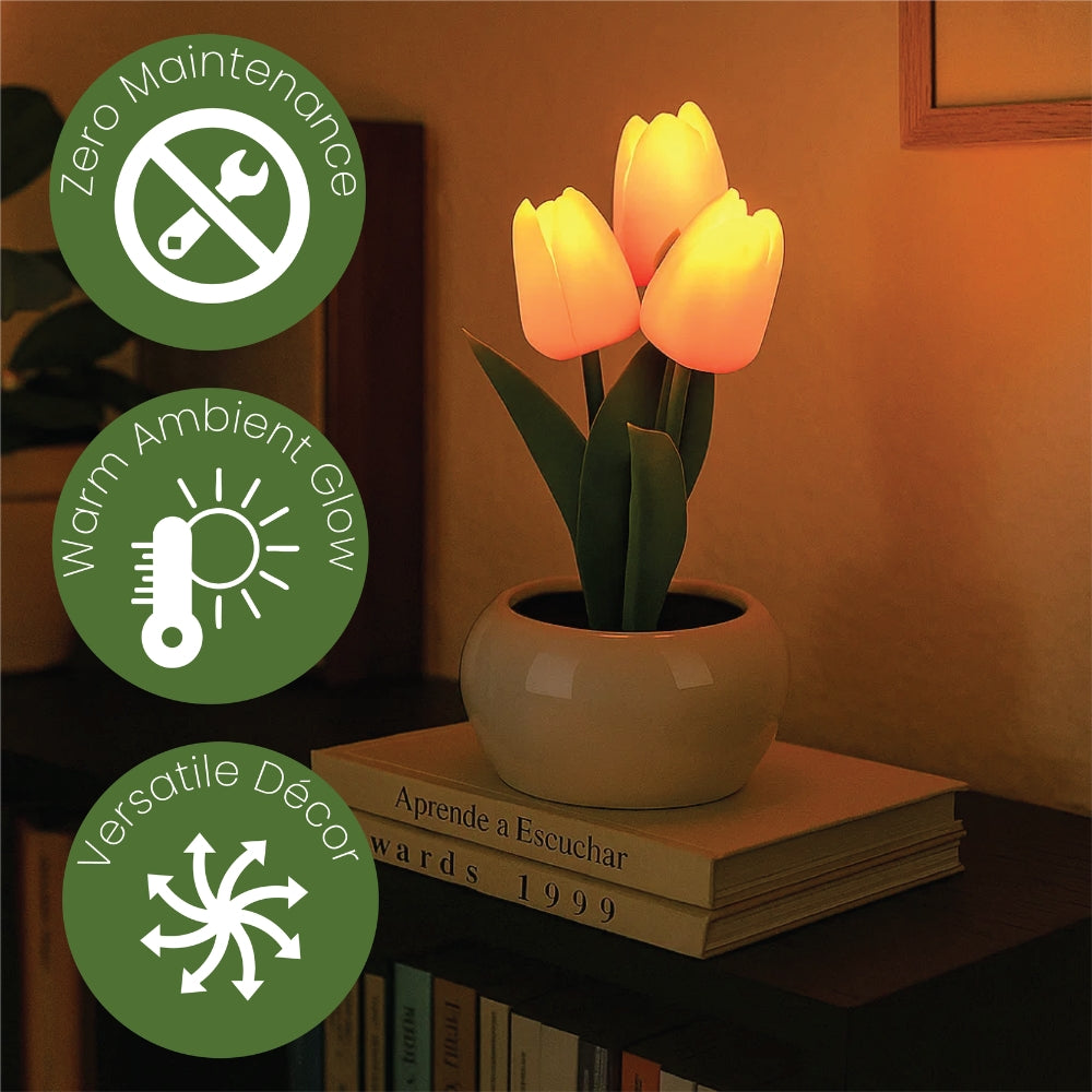 LED Artificial Tulip Pot Plant Light – Decorative Home Accent - 3 Colours