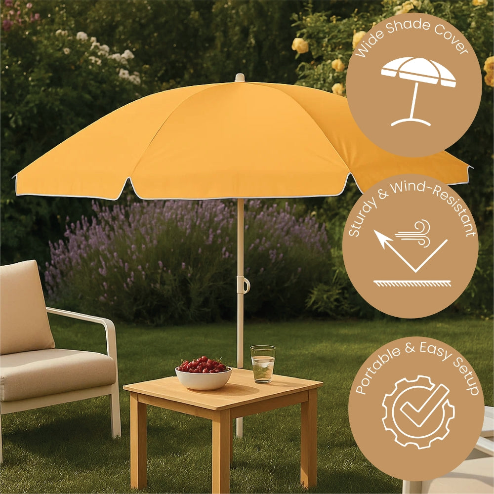 PVC Colorful Beach Umbrella – Portable Outdoor Umbrella Shade in 4 Colours