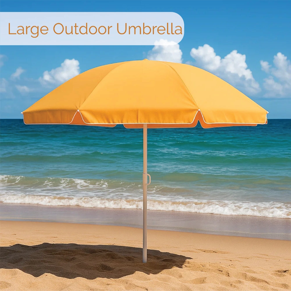 PVC Colorful Beach Umbrella – Portable Outdoor Umbrella Shade in 4 Colours