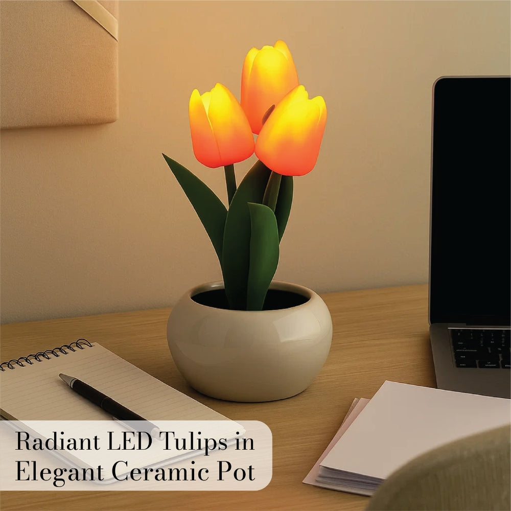 LED Artificial Tulip Pot Plant Light – Decorative Home Accent - 3 Colours