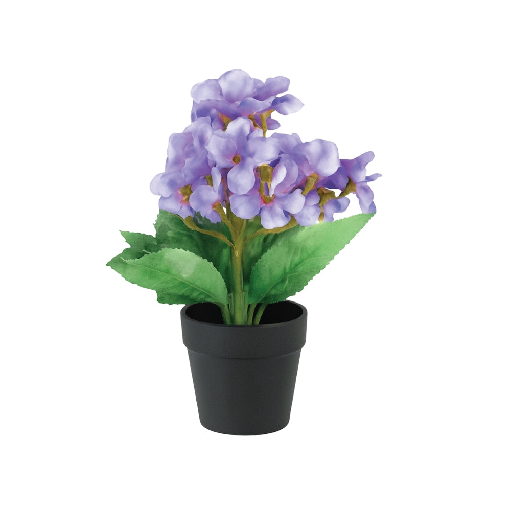 Small Artificial Plant Potted Flowers in Black Pot – 4 Colours