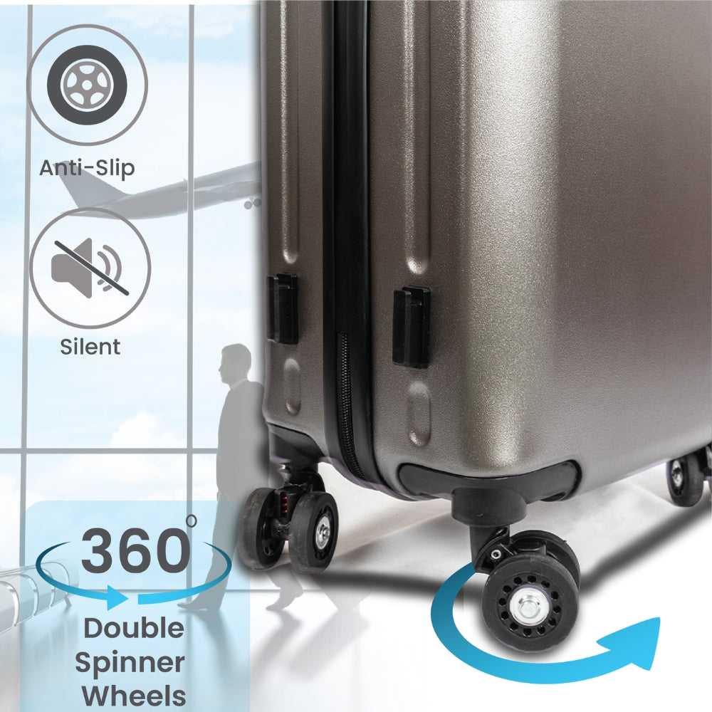 Madrid Anti-Scratch Hard Shell Carry-On Suitcase - Grey