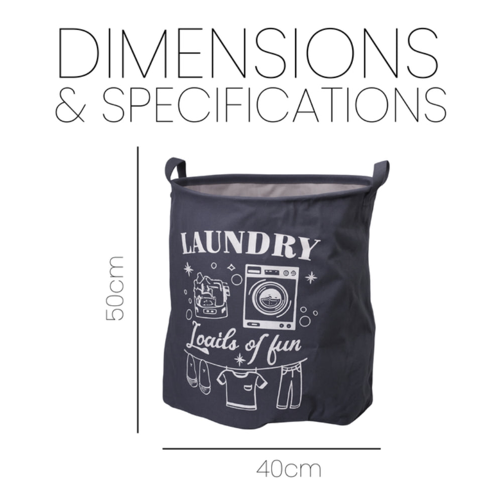 Cotton Laundry Basket – Fabric Bag with Fun Printed Designs, 3 Colours