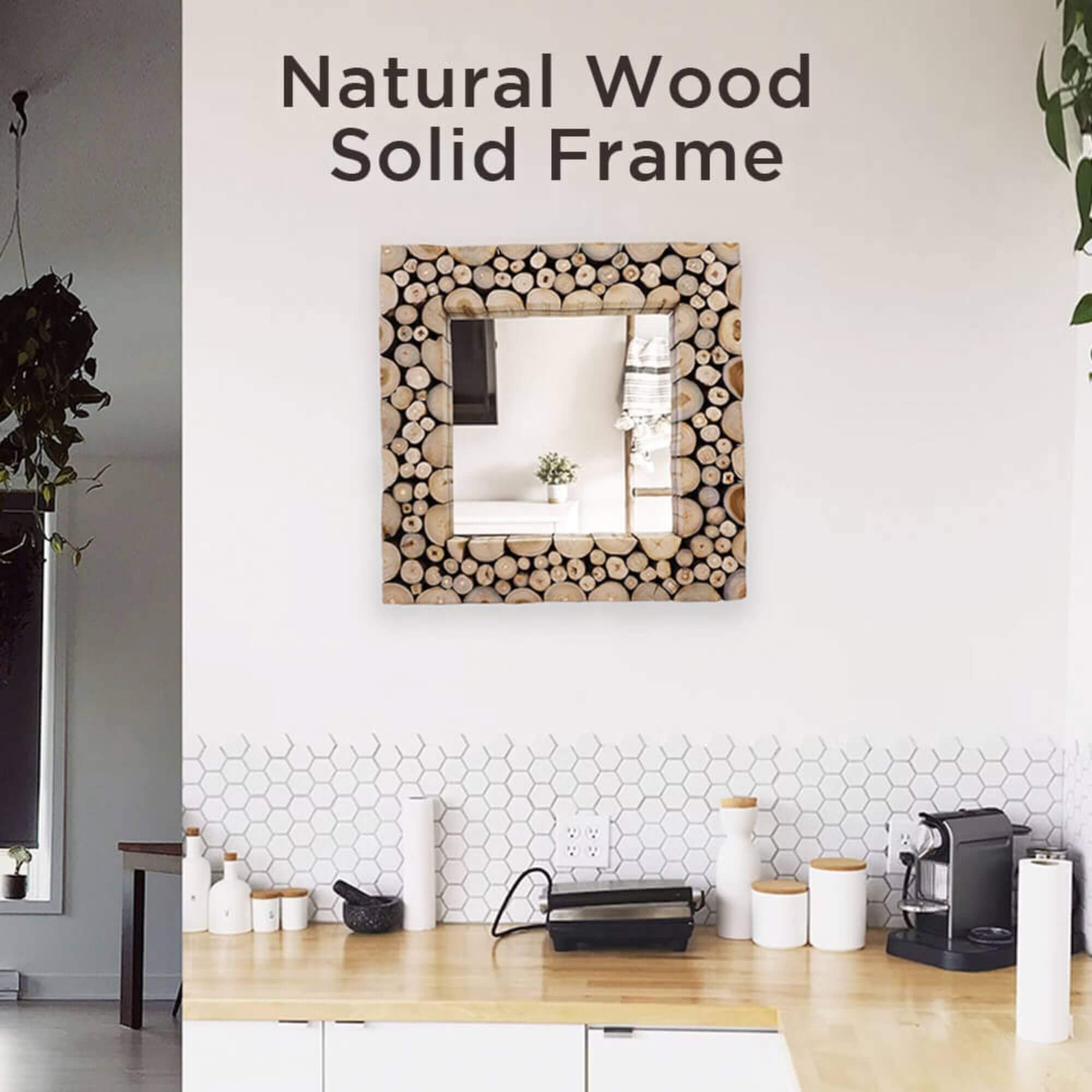 Natural Teak Mirror - Square