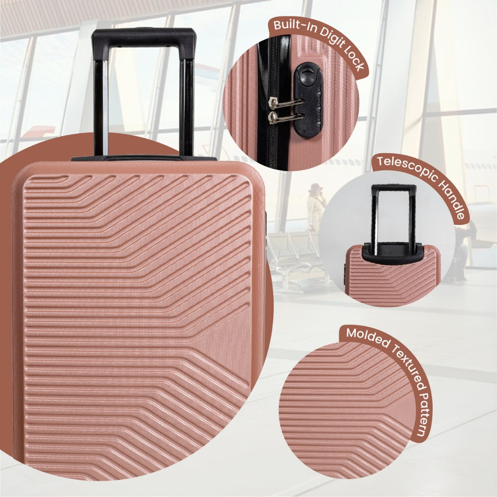 Miami Hard Shell Carry-On Suitcase with 360 Spinner Wheels – Rose Gold