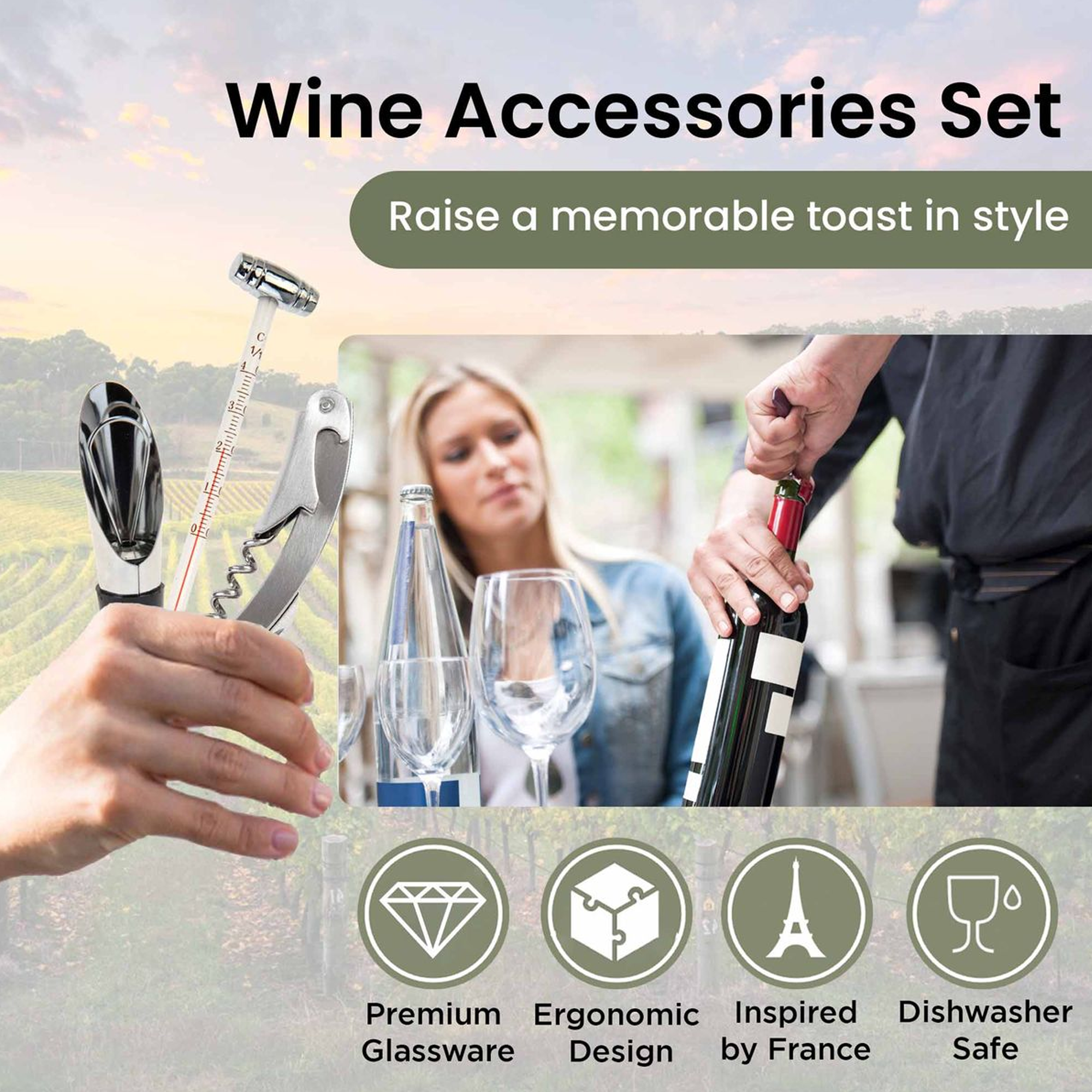 Wine Bottle Opener Gift Set - 6 Pieces