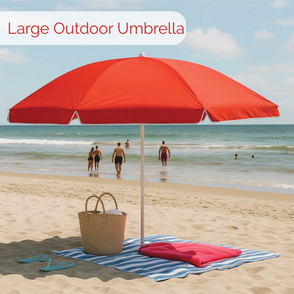 PVC Colorful Beach Umbrella – Portable Outdoor Umbrella Shade in 4 Colours