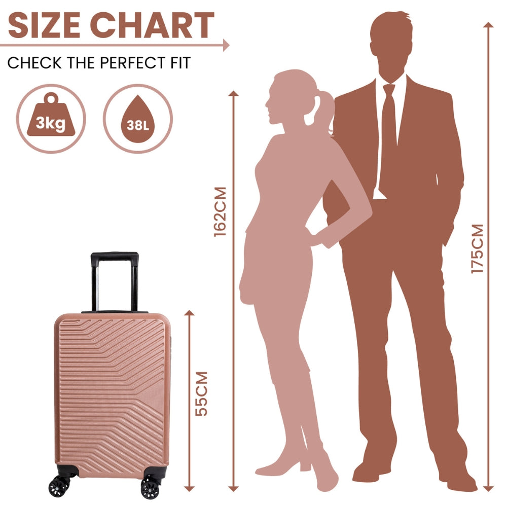 Miami Hard Shell Carry-On Suitcase with 360 Spinner Wheels – Rose Gold