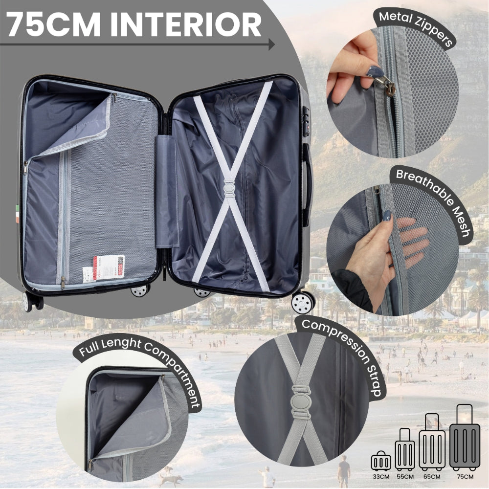 Roma Hardshell Luggage Set on 360° Spinner Wheels with TSA Lock and Protective Cover