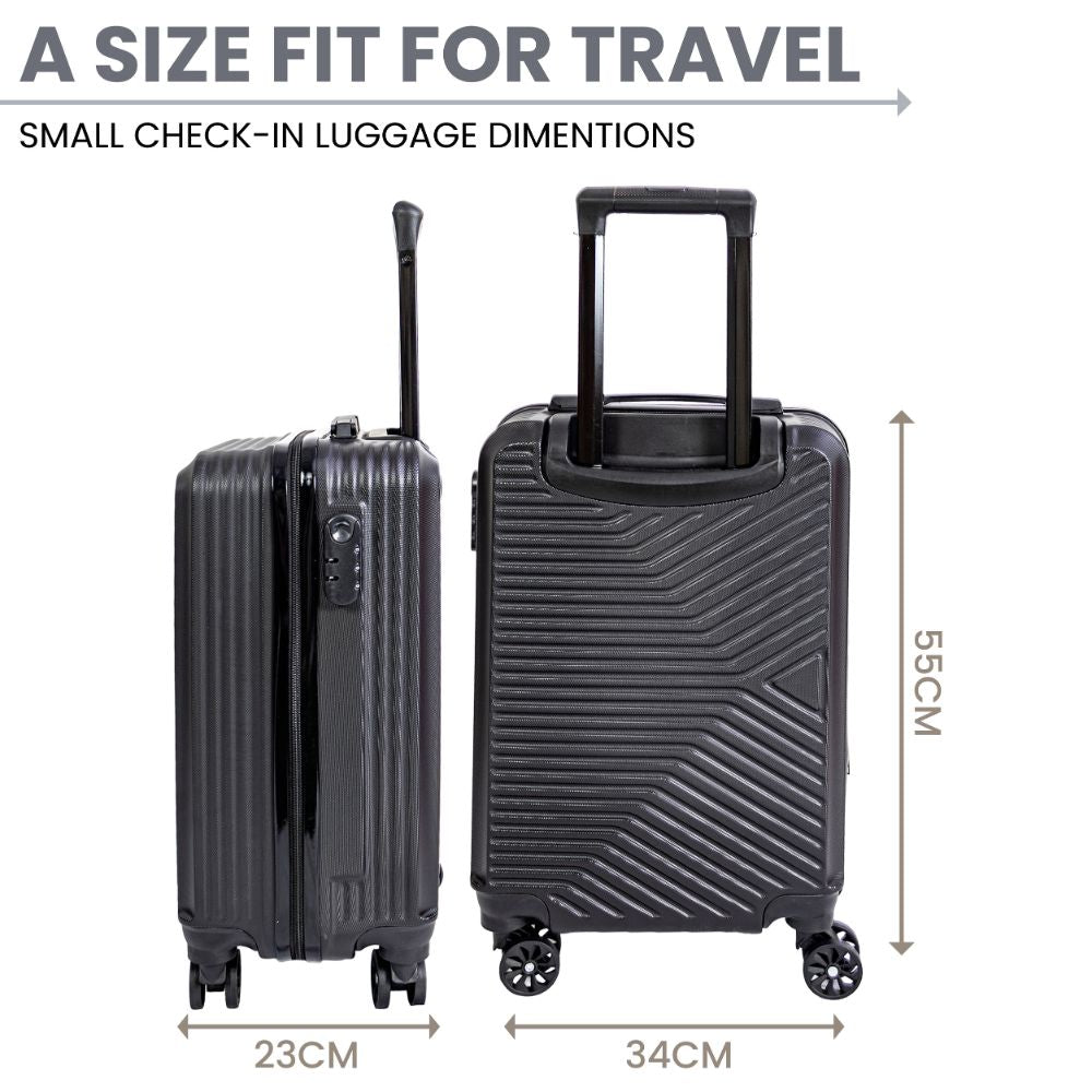 Miami Hard Shell Carry-On Suitcase with 360 Spinner Wheels – Black