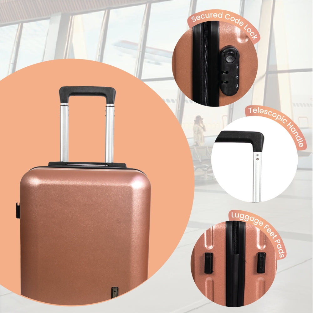 Madrid Anti-Scratch Hard Shell Carry-On Suitcase - Pink
