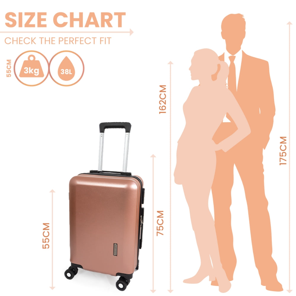 Madrid Anti-Scratch Hard Shell Carry-On Suitcase - Pink