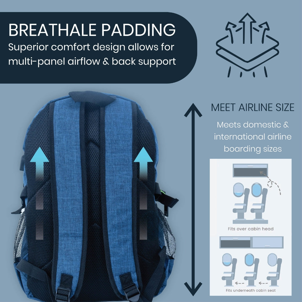 Mochila con puerto USB de carga para computadora portátil o teléfono