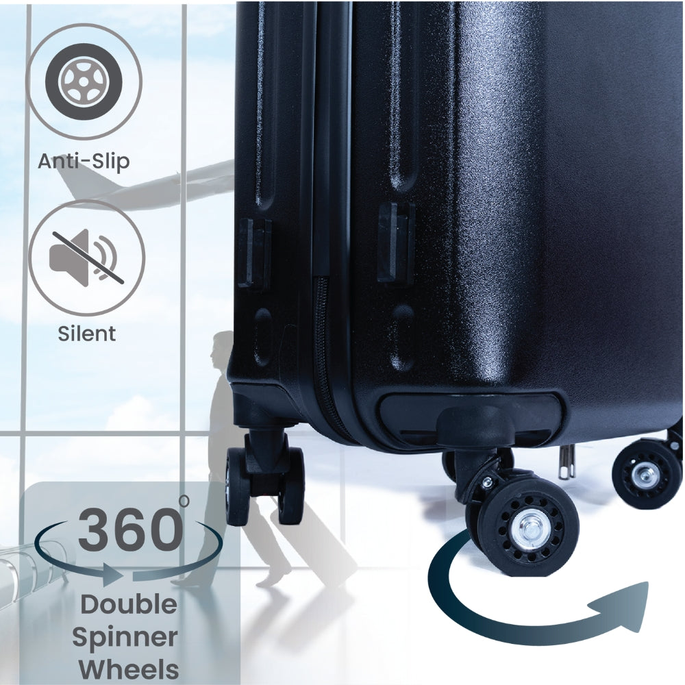 Madrid Anti-Scratch Hard Shell Carry-On Suitcase - Black