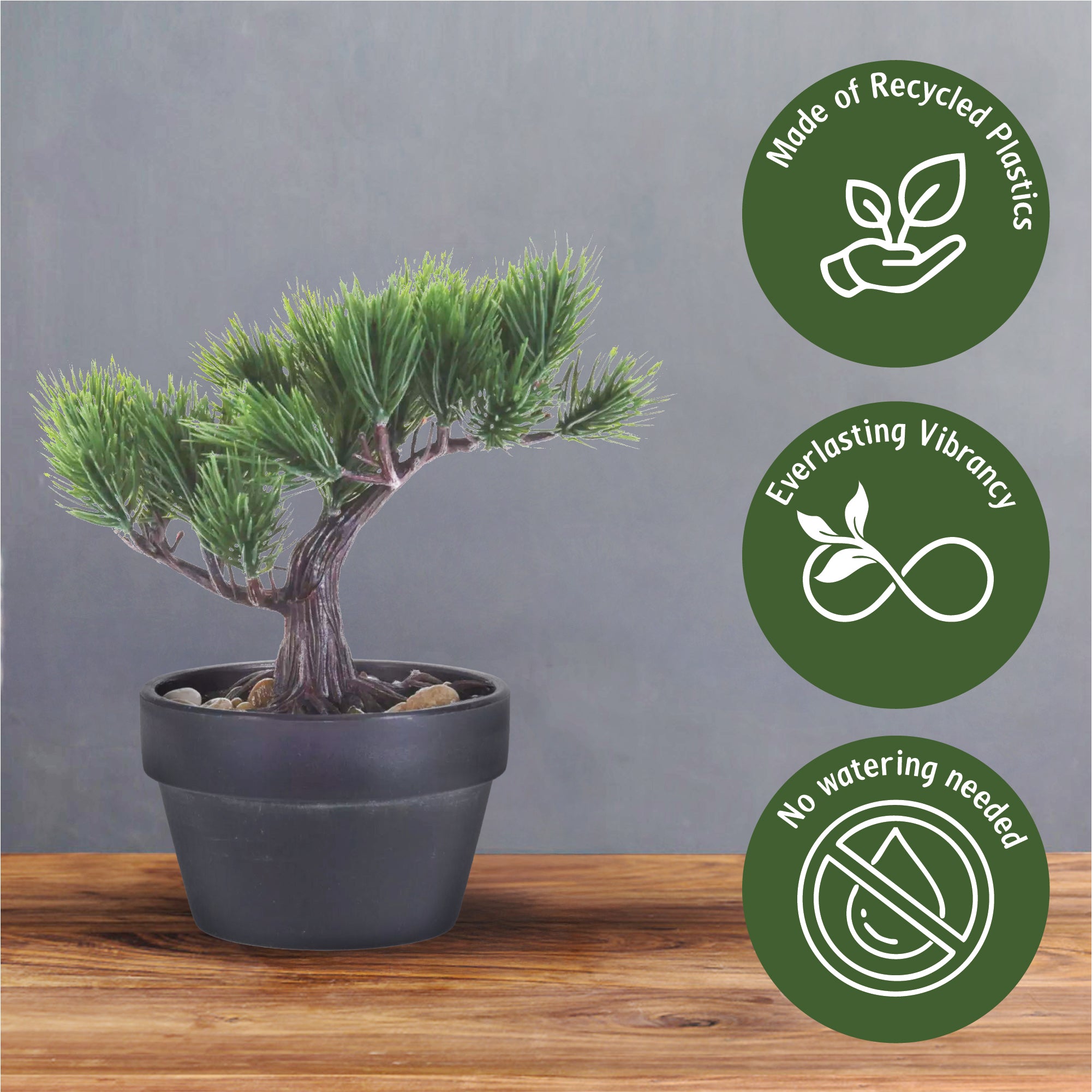 Artificial Bonsai Tree 19cm Natural Stones, Artificial Plant, Home Decor
