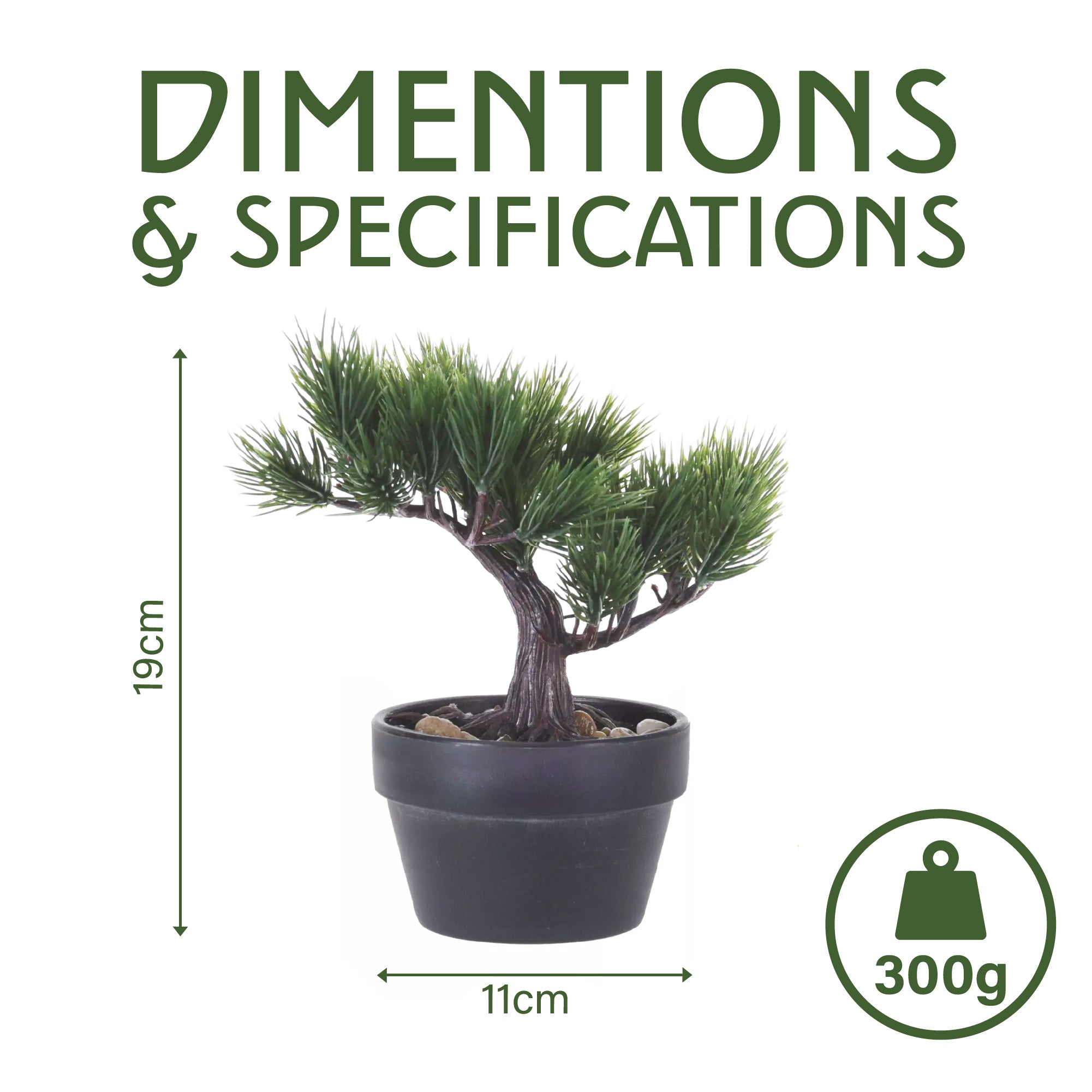Artificial Bonsai Tree 19cm Natural Stones, Artificial Plant, Home Decor
