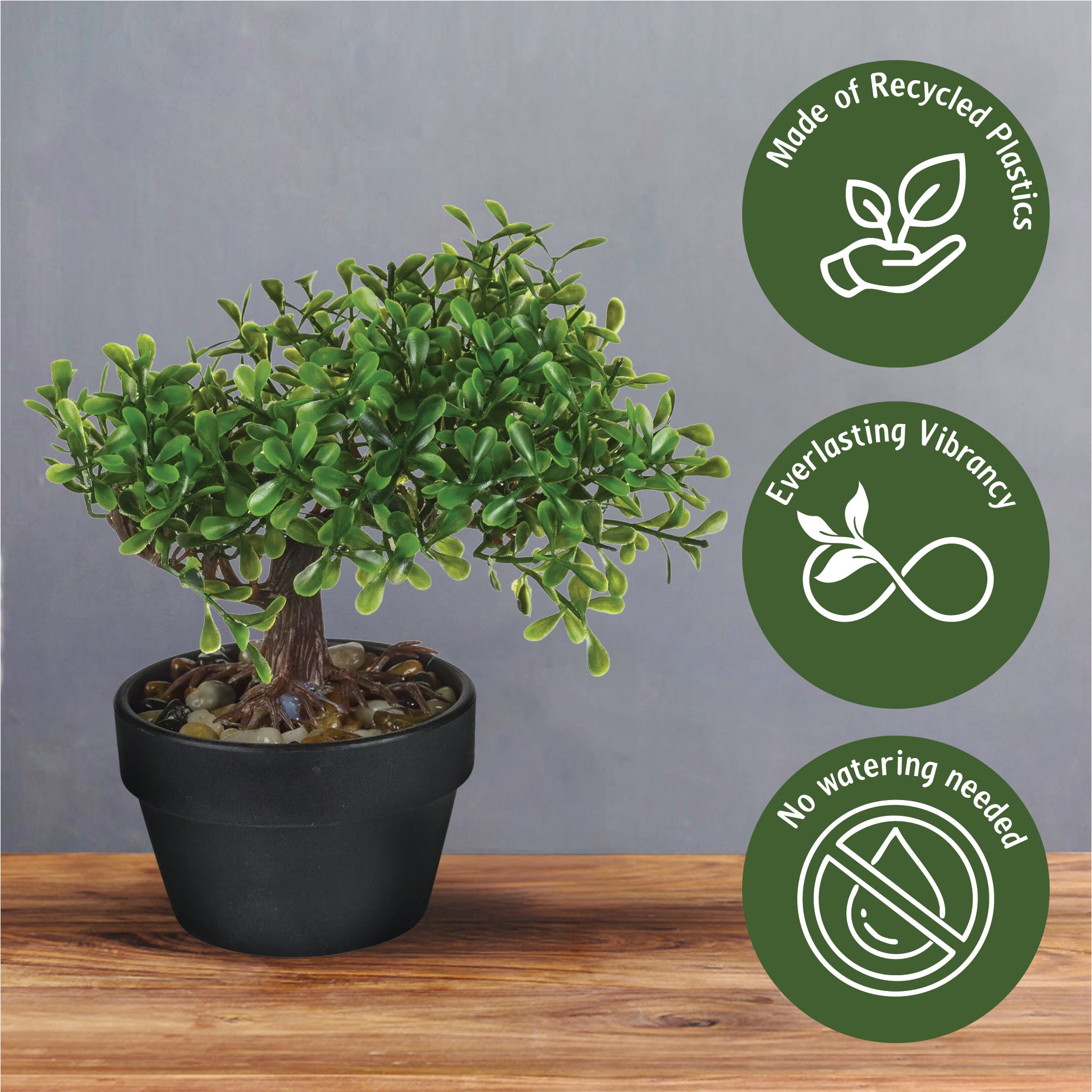 Artificial Bonsai Tree 19cm Natural Stones, Artificial Plant, Home Decor