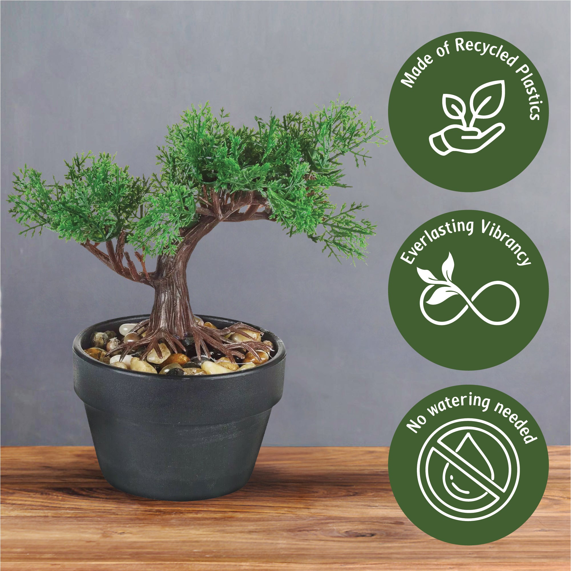 Artificial Bonsai Tree 19cm Natural Stones, Artificial Plant, Home Decor