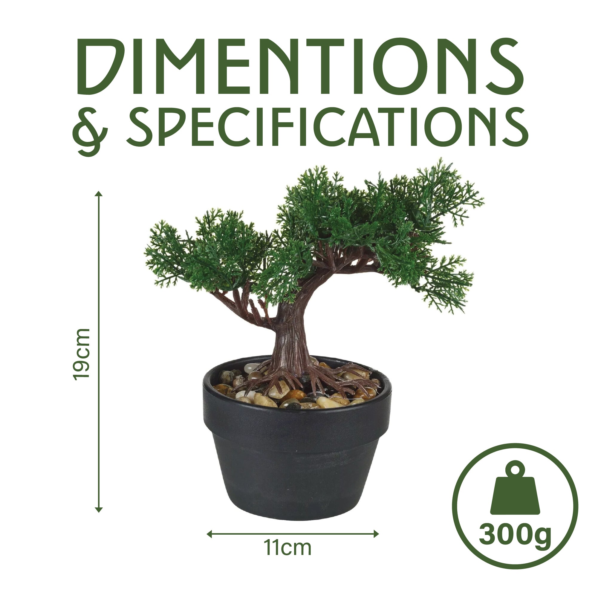 Artificial Bonsai Tree 19cm Natural Stones, Artificial Plant, Home Decor