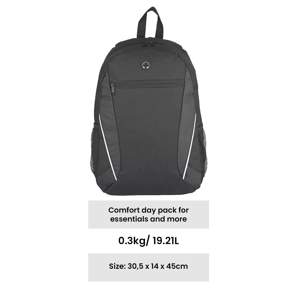 Mochila promocional negra - Personalizada | 600D, 19L